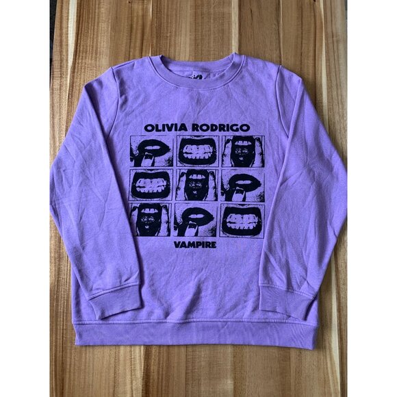 Olivia Rodrigo Womens Vampire Graphic Sweatshirt Round Neck Purple Size XL - Picture 8 of 14
